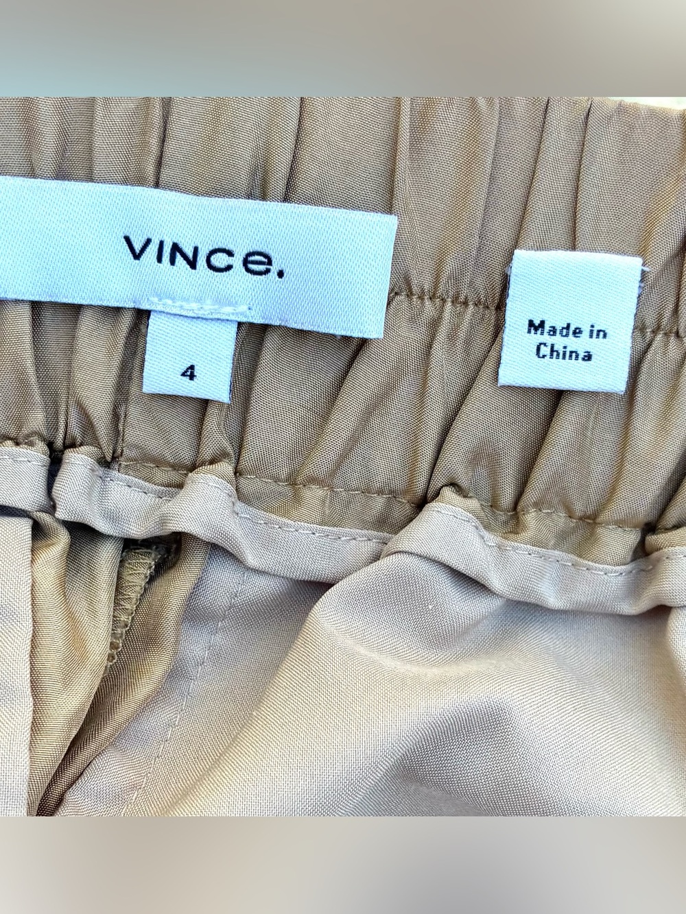 Vince Silk Tan Ankle Pants Sz 4 - Picture 6 of 9